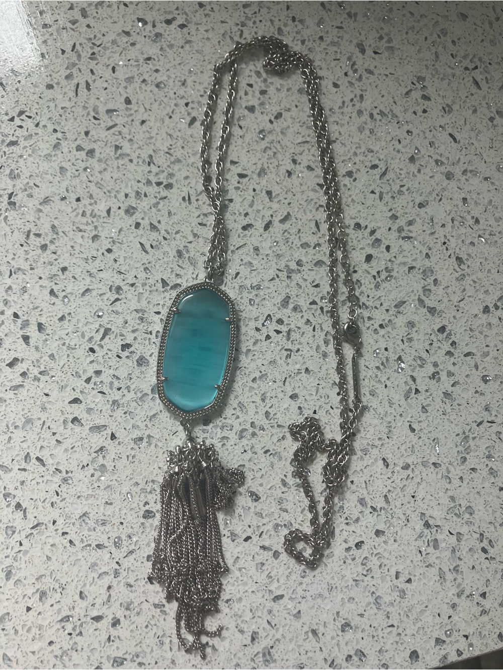 Kendra Scott Rayne Pendant Necklace - Silver & Aqua